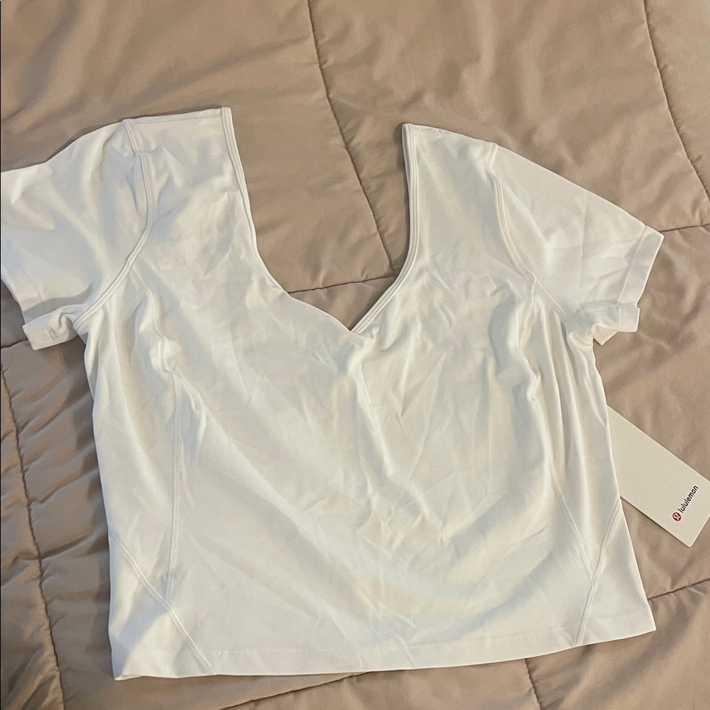 Lululemon Athletica Align Crop Top/Tee in White *New With Tags*